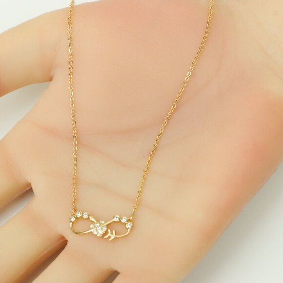 Delicate Rose Gold Infinity Pendant Necklace for Women, XPNL0218 - Picture 5 of 12